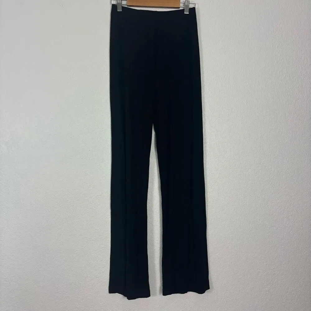 Skims Black Ribbed Loose Flare Pants Women's‎ Size XS